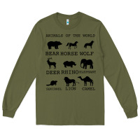 Army Green Anımals Of The World Long Sleeve Tee - Bettercallsaul