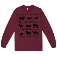 Burgundy Anımals Of The World Long Sleeve Tee - Bettercallsaul