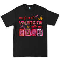 Black my favorite valentine calls me mama Premium Tee - OliviaCreatesArt