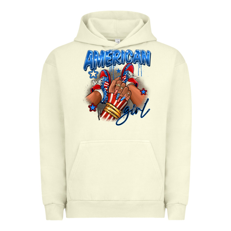 Afro American Girl Sneakers Urban Hoodie by RanaPortraitStore | Teevron