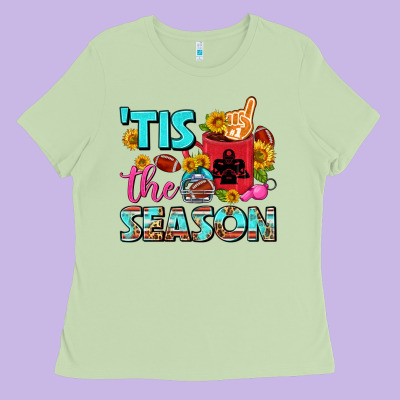 Tis The Season Football Coffee Mug Ladies Tee Designed By Fadigitalartstudio