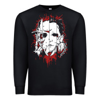 Black friends horror face mashup horror movies halloween Premium Sweatshirt - artisFamous