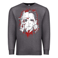 Charcoal Heather friends horror face mashup horror movies halloween Premium Sweatshirt - artisFamous