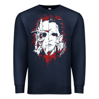 Navy friends horror face mashup horror movies halloween Premium Sweatshirt - artisFamous