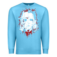 Ocean Blue friends horror face mashup horror movies halloween Premium Sweatshirt - artisFamous