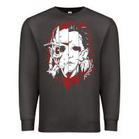 Smoke friends horror face mashup horror movies halloween Premium Sweatshirt - artisFamous