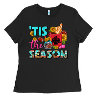 Black tis the season football coffee mug Ladies Tee - FaDigitalArtStudio
