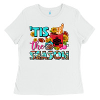 White tis the season football coffee mug Ladies Tee - FaDigitalArtStudio