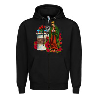 Black our lady of guadalupe coffee Zipper Hoodie - JahusDesignShop
