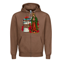 Chestnut our lady of guadalupe coffee Zipper Hoodie - JahusDesignShop