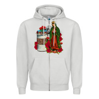 Dove Grey our lady of guadalupe coffee Zipper Hoodie - JahusDesignShop