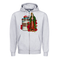 Heather Grey our lady of guadalupe coffee Zipper Hoodie - JahusDesignShop