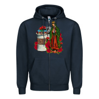 Navy our lady of guadalupe coffee Zipper Hoodie - JahusDesignShop