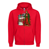 Red our lady of guadalupe coffee Zipper Hoodie - JahusDesignShop
