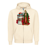 Sandshell our lady of guadalupe coffee Zipper Hoodie - JahusDesignShop