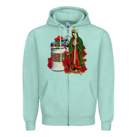 Seafoam our lady of guadalupe coffee Zipper Hoodie - JahusDesignShop