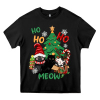 Black ho ho ho meow Heavy Core Tee - CowGirlArtShop