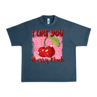 Midnight Navy i like you cherry much Urban Heavy Tee - FaDigitalArtStudio