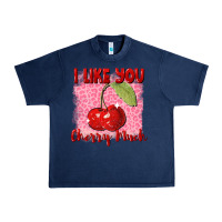 Navy i like you cherry much Urban Heavy Tee - FaDigitalArtStudio