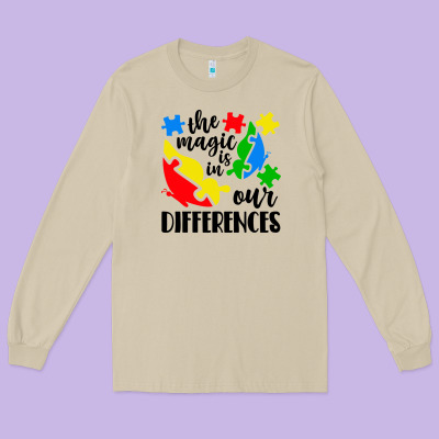 The Magic Is In Our Differences Long Sleeve Tee Designed By Cowhidedigitalart
