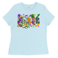Baby Blue Nurse Mardi Gras Ladies Tee - FaDigitalArtStudio
