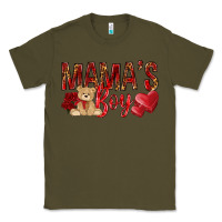 Army Green Mamas boy with leopard mother's day Classic Tee - HowdyJamesFarm