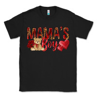 Black Mamas boy with leopard mother's day Classic Tee - HowdyJamesFarm
