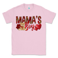 Bubblegum Pink Mamas boy with leopard mother's day Classic Tee - HowdyJamesFarm