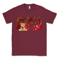 Burgundy Mamas boy with leopard mother's day Classic Tee - HowdyJamesFarm