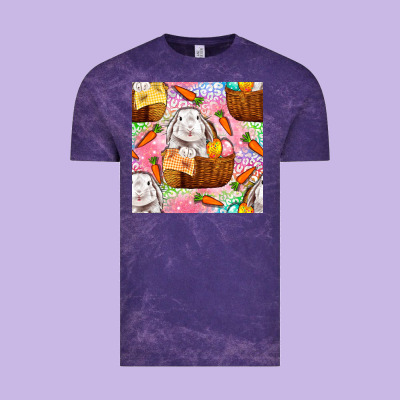 Easter Bunny With Hamper Seamless Pattern Vintage Tee Designed By Bundleandbundleshop