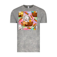 Cloud Rock Easter Bunny With Hamper Seamless Pattern Vintage Tee - BundleAndBundleShop