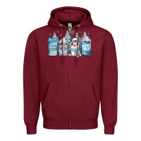 Burgundy winter coffee Zipper Hoodie - JahusDesignShop