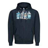 Navy winter coffee Zipper Hoodie - JahusDesignShop