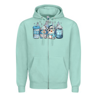 Seafoam winter coffee Zipper Hoodie - JahusDesignShop