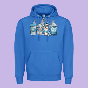 Winter Coffee Zipper Hoodie Designed By Jahusdesignshop