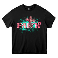 Black faith breast cancer Heavy Core Tee - CowGirlArtShop