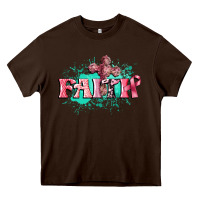 Chocolate Brown faith breast cancer Heavy Core Tee - CowGirlArtShop