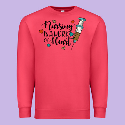Nursing İs A Work Of Heart Premium Sweatshirt Designed By Jahusdesignshop