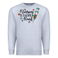 Heather Grey nursing i̇s a work of heart Premium Sweatshirt - JahusDesignShop