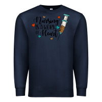 Navy nursing i̇s a work of heart Premium Sweatshirt - JahusDesignShop