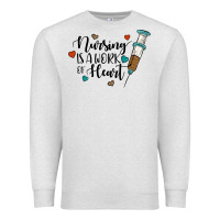Oatmeal Heather nursing i̇s a work of heart Premium Sweatshirt - JahusDesignShop
