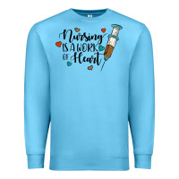 Ocean Blue nursing i̇s a work of heart Premium Sweatshirt - JahusDesignShop