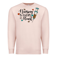 Pale Pink nursing i̇s a work of heart Premium Sweatshirt - JahusDesignShop