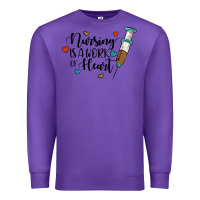 Purple nursing i̇s a work of heart Premium Sweatshirt - JahusDesignShop