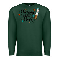 Sports Green nursing i̇s a work of heart Premium Sweatshirt - JahusDesignShop