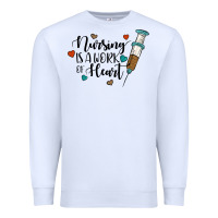 White nursing i̇s a work of heart Premium Sweatshirt - JahusDesignShop