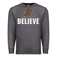 Charcoal Heather believe bigfoot white Premium Sweatshirt - artisFamous