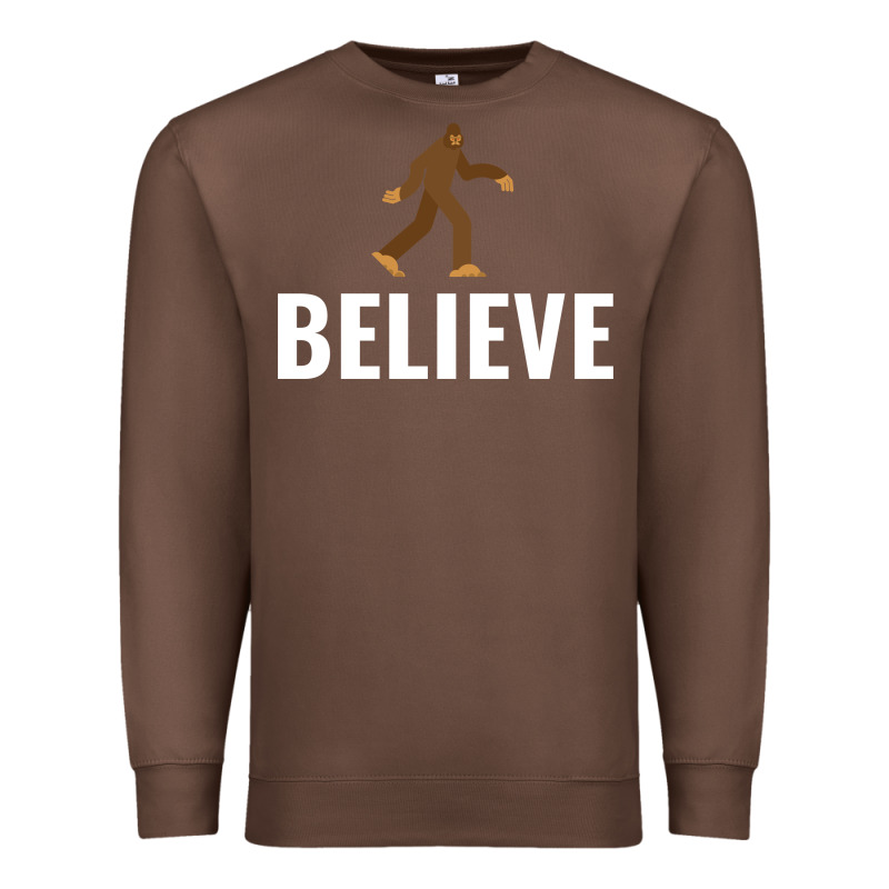 Believe Bigfoot White Premium Sweatshirt by artisFamous | Teevron