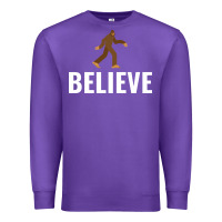 Purple believe bigfoot white Premium Sweatshirt - artisFamous