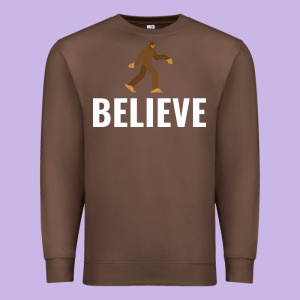 Believe Bigfoot White Premium Sweatshirt Designed By Artisfamous